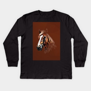 Low Poly Horse Kids Long Sleeve T-Shirt